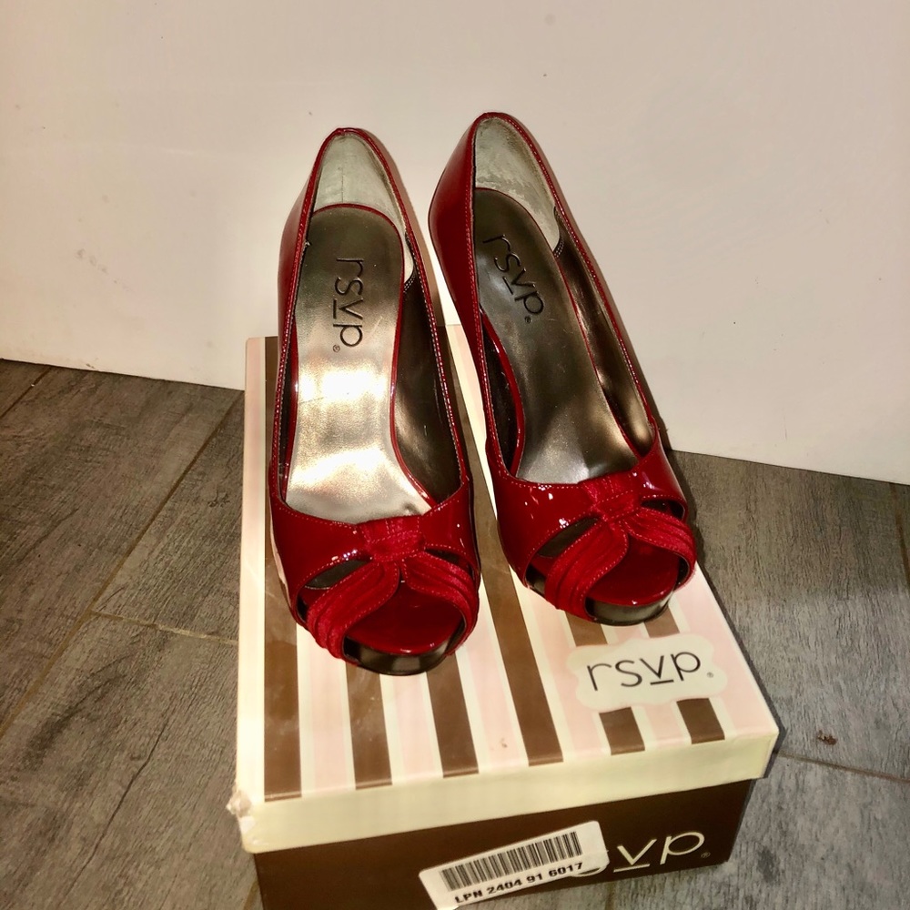 RSVP Red Patent Leather Heels Pumps